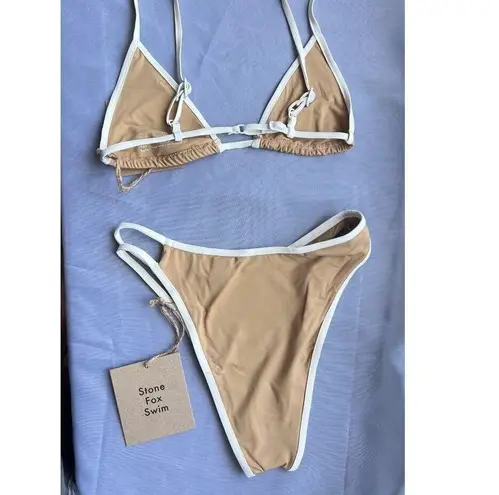 Free People Stone Fox Swim x  Bikini Set in Tannin Nomi Top Echo Bottom NWT XS