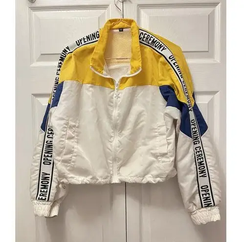 Opening Ceremony Multi Color Logo Full Zip Wind Breaker Track Jacket Size L