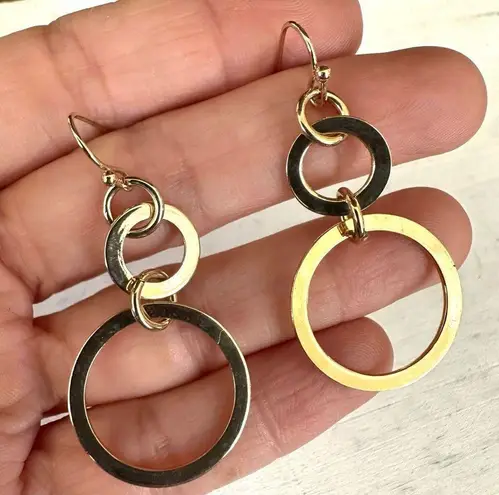 Chico's Chico’s Rudy gold tone circle drop earrings