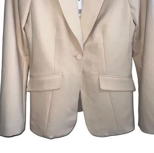 Cinq à Sept NEW NWT Cinq A Sept Kym Zipper Sleeve Blazer Jacket In Sand