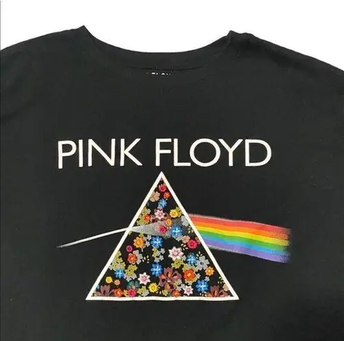 Pink Floyd  Floral Embroidered Short Sleeve Graphic Tee Shirt