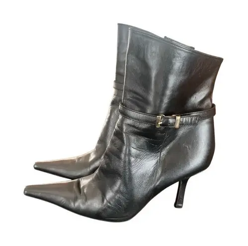 Albert Nipon black leather Boots Shoes Size 8.5