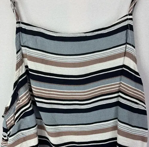 Lulu's Blue & White Horizontal Stripe Crop Tank Top M Size M