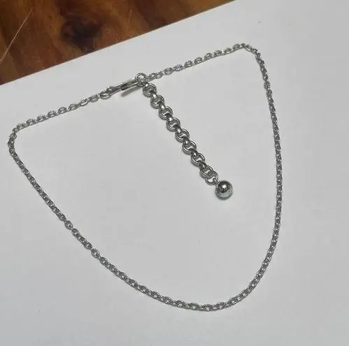 Trifari Women’s Vintage Signed  Silver Tone Chain Necklace Adjustable Length