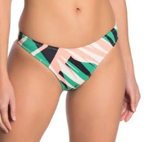 The Bikini Lab Women's Sonic Boom Palm Print Cheeky Bikini Swim Bottoms sz M