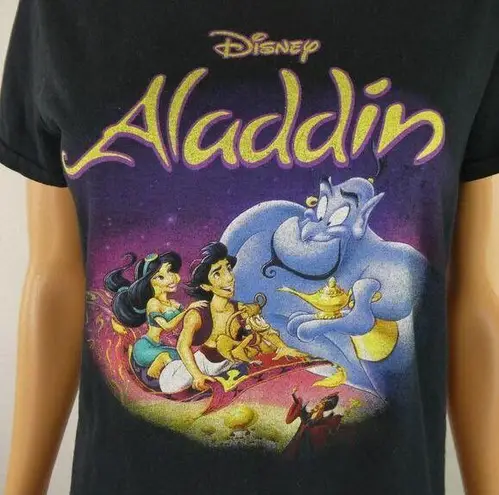 Disney  Princess Aladdin Jasmine Genie Lamp Carpet Abu Jafar Graphic T Shirt Md