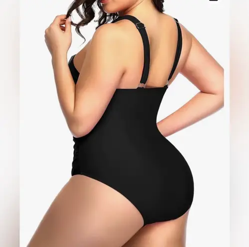 One Piece Daci Womens Front Cross Plus Size Swimsuits Tummy Control Keyhole