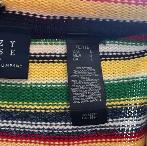 CRAZY HORSE Petite Hooded Striped Sweater