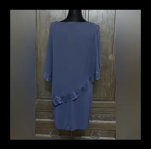 Enfocus Studio sleeveless blue sequins dress M