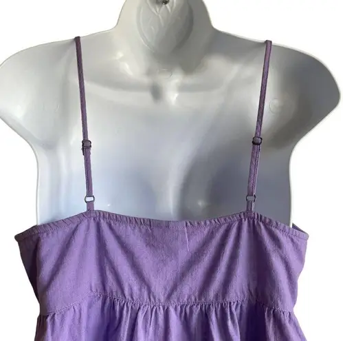 Abound  Women Cropped Babydoll Top Spaghetti Straps XS Purple Festival Girly