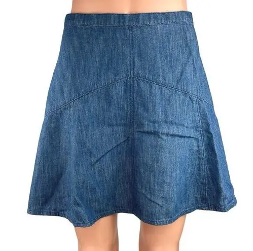 Madewell  Women's Blue Denim Back Zip Closure A-Line Flare Mini Jean Skirt Size 2