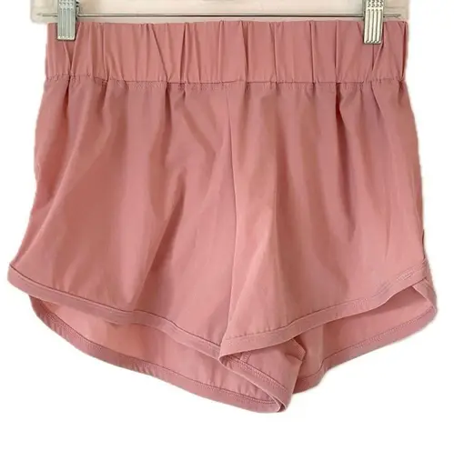 Halara NEW  High Waisted Dolphin Hem Casual Shorts 2" Pink Women’s Size Small S