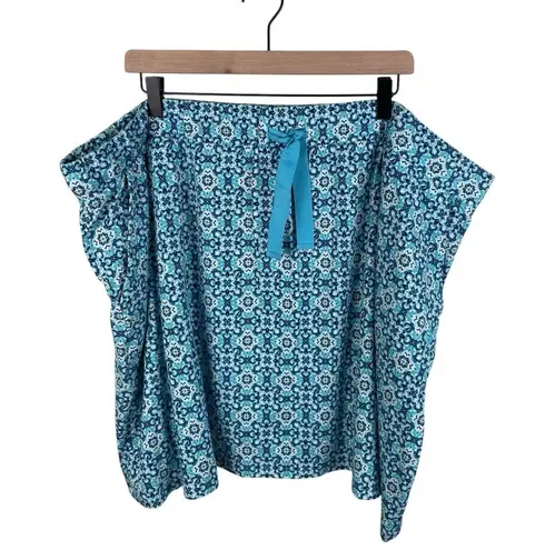 Coolibar Women's Plaka Knit Skort Size 3X Aqua Blue Printed UPF 50+ Cotton Blend