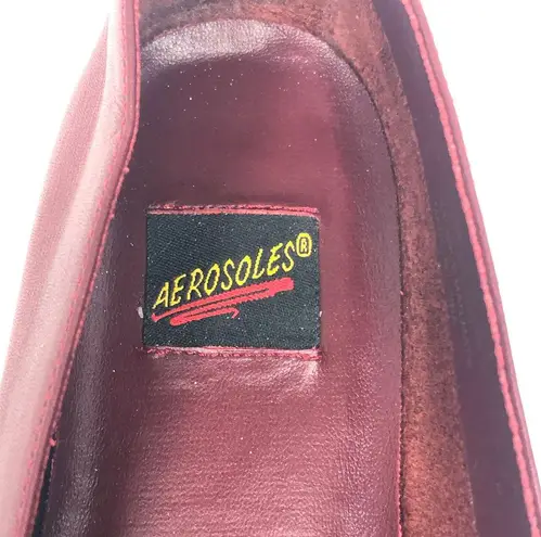 Aerosoles Red Wine Square Deal Soft Leather Loafers - Size 7.5 - Women
