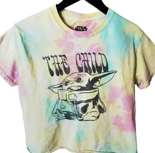Star Wars The Child T Shirt Baby Yoda Character Raw Hem Tie Dye Graphic Tee Top
