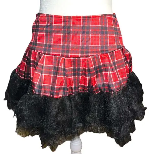 Hot Topic No brand sexy naughty school girl / goth skirt! Costume with black tulle hem!