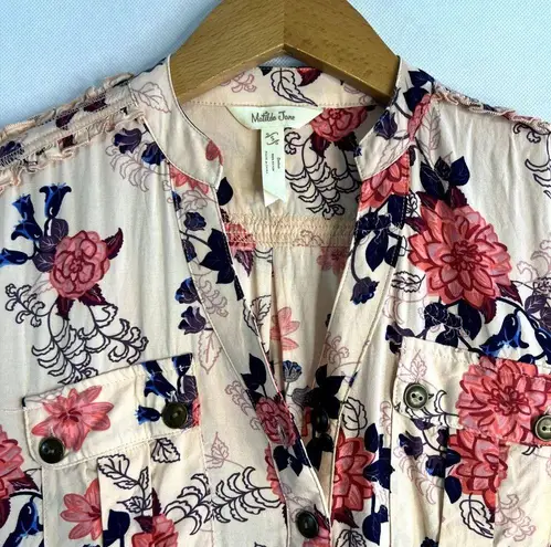 Matilda Jane ‎ Boho Floral 3/4 Sleeve Button Down Shirt Size Small