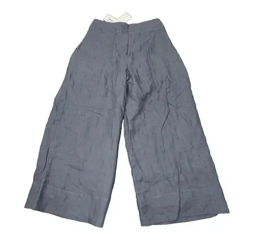 Flannel Brand Lightweight Organic Quiet Luxury Lined Wide Leg Slate Gray Pants 2