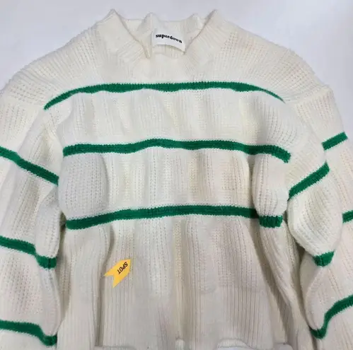 superdown  Sophia Stripe Sweater in White & Green