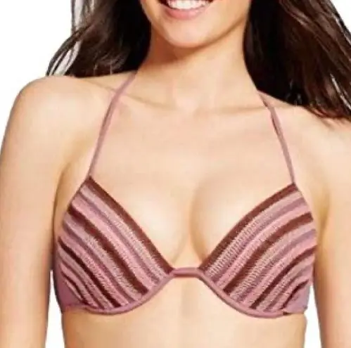 Shade & Shore  Mauve Crochet Bikini Top Size 38C