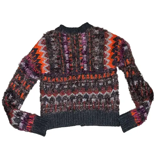 Free People XS Nordic Parti Alpaca Wool button sweater