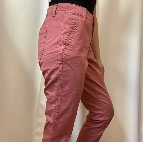 Style & Co Pink Mid Rise Cotton Chino Slim Fit Pants Size Petite 6