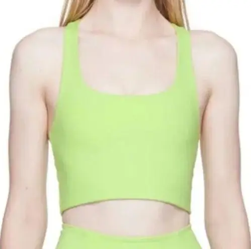 Girlfriend Collective  Neon Green Crop Top Paloma Longline Sports Bra Size Medium