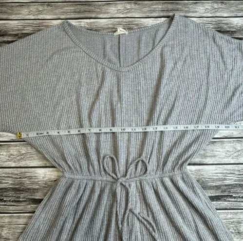 143 Story by Line Up Women's Romper M Med Medium Light Grey Gray Soft Ribbed Tie