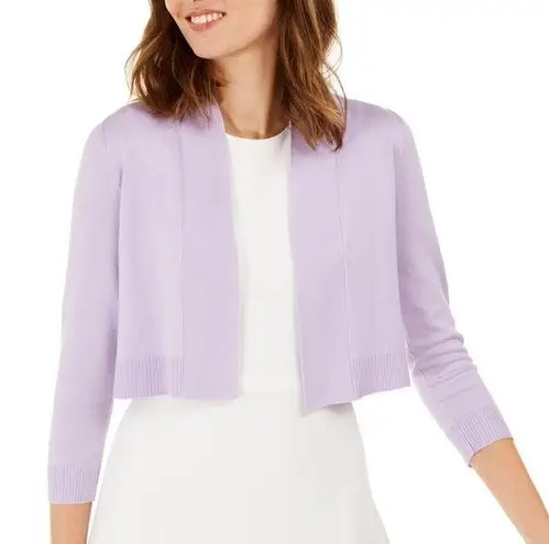 Ronni Nicole Ronni & Nicole Lilac Open-Front 3/4-Sleeve Cropped Shrug/Cardigan Sz M