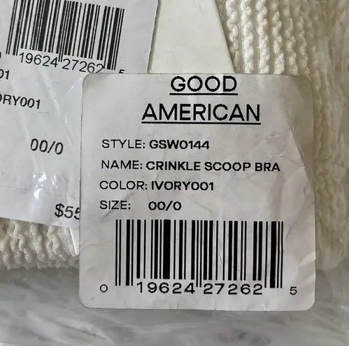 Good American  Women’s Crinkle Scoop bra in ivory001 size 00/0