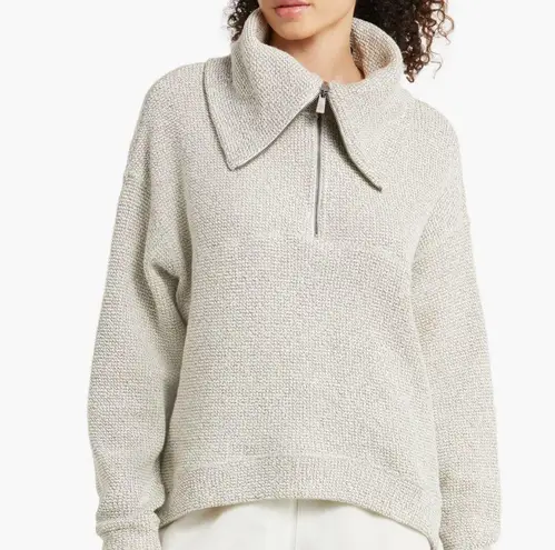 Sweaty Betty  Restful Bouclé Half Zip Pullover - Lily White