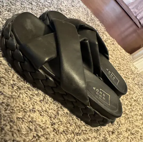 Topshop  Black Braided Sandals