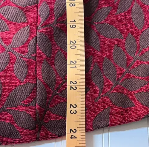 Painted Pony Red Velvet Tapestry Leaf Pattern Womens Lined Jacket Sz L Blazer Size L