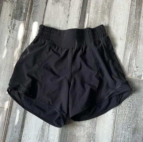 Lululemon Black Hotty Hot Shorts 4”