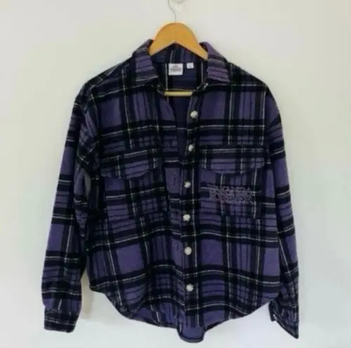 Marvel Wakanda Forever Purple Heavyweight Flannel Black Panther Superhero Jacket