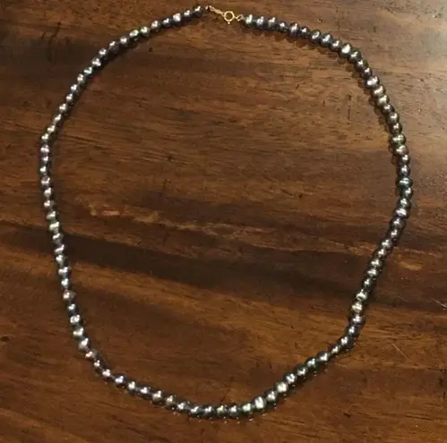 Vintage 14K Gold Peacock Pearl Single Strand Necklace 18inches