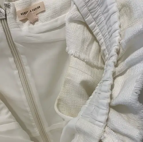 Rebecca Taylor White Off Shoulder Dress - Ruffle