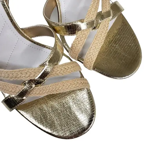 Franco Sarto  Womens 8 Olina Jute Block Heel Ankle Strap Sandal NEW