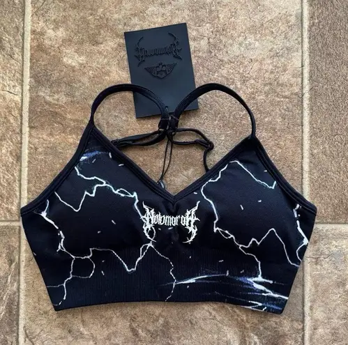 Civil Regime Thunderstruck Kelly Seamless Sports Bra Size Small Black