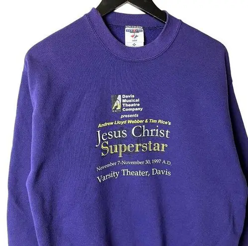 1997 Vintage 90s Jesus Christ Superstar Crewneck Sweatshirt Blue Medium M