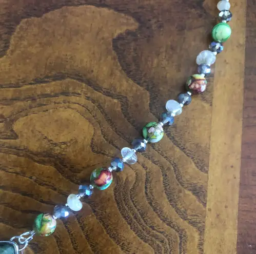 Handcrafted genuine stone cal silica citrine bow tie pendant necklace Silver