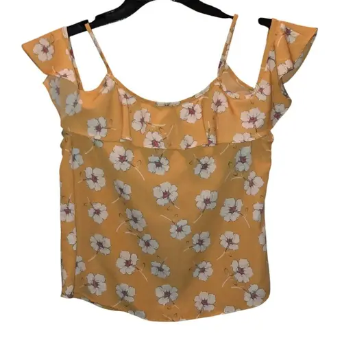 Mine Yellow Floral Blouse Size Small