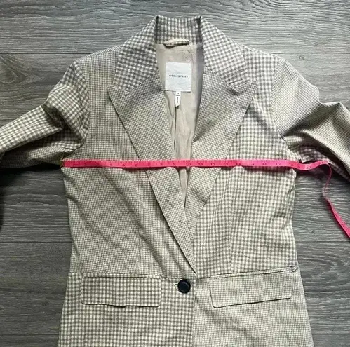Avec Les Filles Tan Mixed Pattern Cotton Linen Blend Blazer Size S