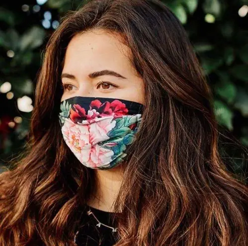 Johnny Was Cotton Sateen Floral Face Mask