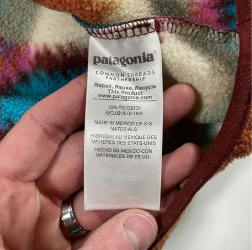 Patagonia  Synchilla Medium Women Snap T Pullover Timber Twist Cinder Red Aztec