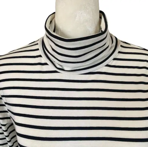 Talbots The Talbot Tee women's petite P black and white stripe turtleneck NWT