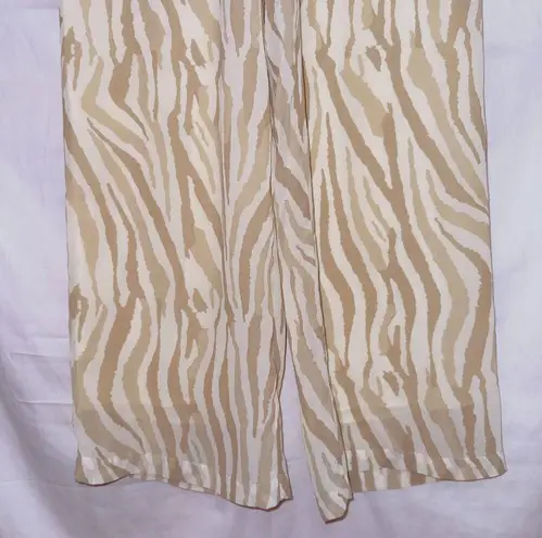 Soft Surroundings Crop Wide Leg Zebra Print Palazzo Pants size medium