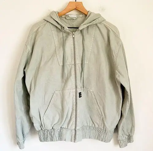 BDG  Denim Zip Up Bomber Jacket Green Size M