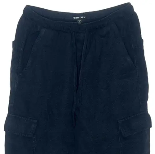 Whistles Women's Amber Cargo Pocket Pants Black Tonal Stripe Cargo Pocket Size 6