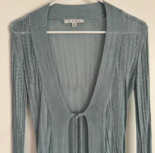 CAbi Blue tie front cardigan